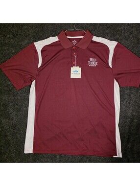 Tri-Mountain Performance Wild Turkey Bourbon Maroon Polo Shirt Large